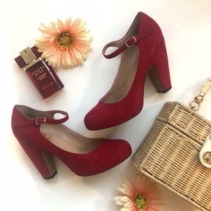 Crown Vintage - Cherry Red Mary Jane Platform Pump